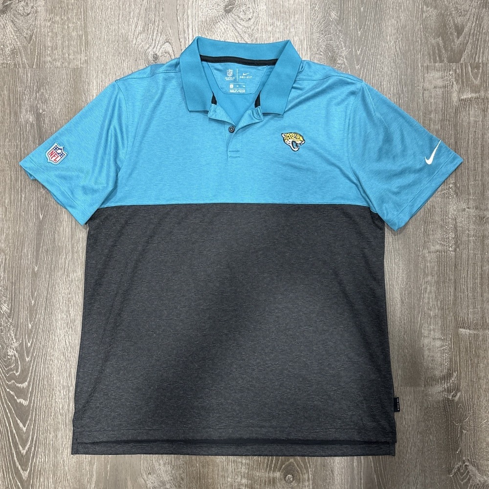 Jacksonville Jaguars Nike Dri Fit Polo Shirt Men's XL NFL On Field Blue Charcoal